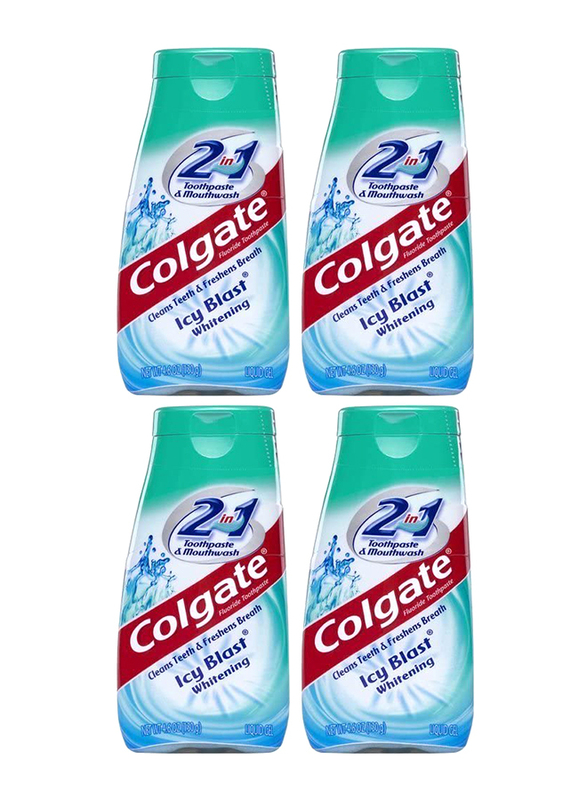 

Colgate 2-in-1 Whitening Icy Blast Toothpaste & Mouthwash, 4 x 4.6oz