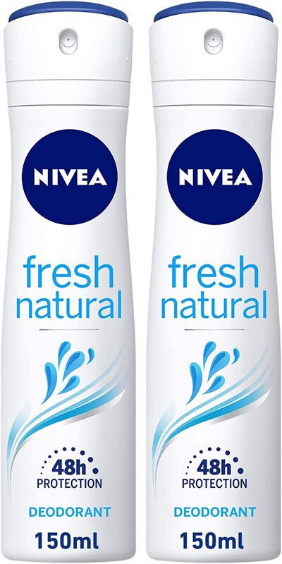 

Nivea Fresh Natural Ocean Extracts Deodorant Spray for Women, 150ml, 2 Pieces