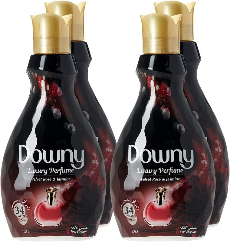 

Downy Luxury Perfume Collection Feel Elegant Concentrate Fabric Softener, 4 x 1.38 Liters