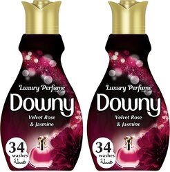 Downy Luxury Perfume Collection Feel Elegant Concentrate Fabric Softener, 2 x 1.38 Liters