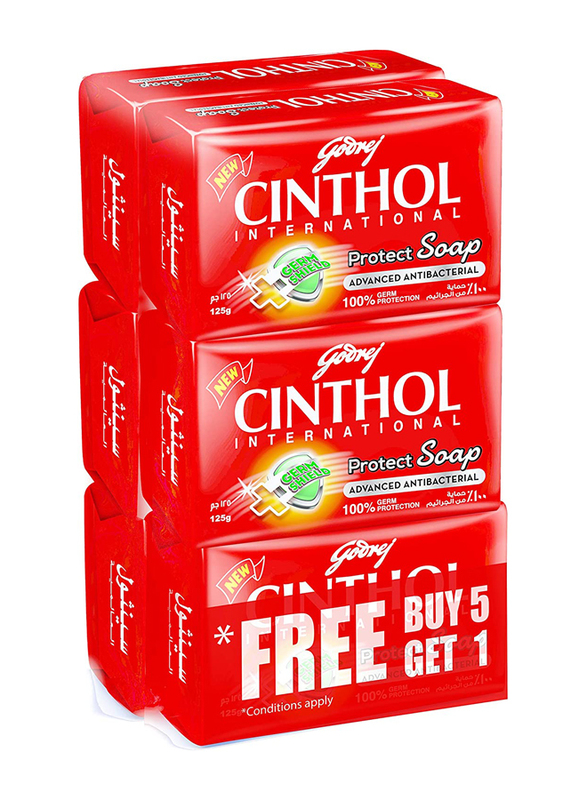 

Cinthol Anti-Bacterial Bath Soap 99.9% Germ Protection, 6 x 125g