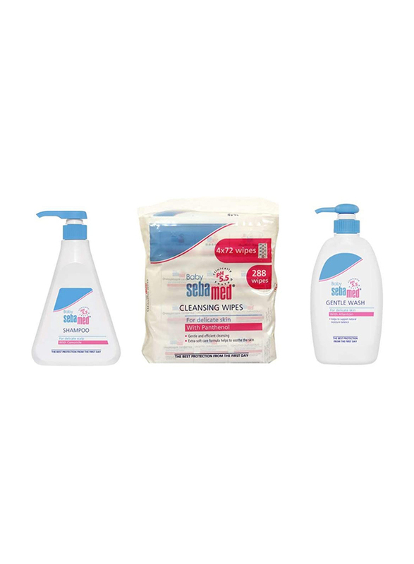 

Sebamed 500ml + Wet Wipes 72's x 4 Pack + Baby Wash 400ml Baby Shampoo Set