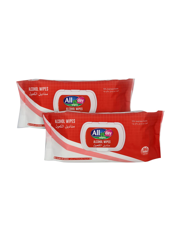 

All Day 3 x 90 Sheets Alcohol Wipes With 70% Isopropyl Alcohol for Kids