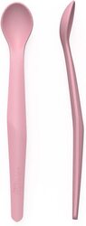 Everyday Baby 100% Silicone A Safe Material Spoon with Soft Tip, 2 Pieces, Purple Rose