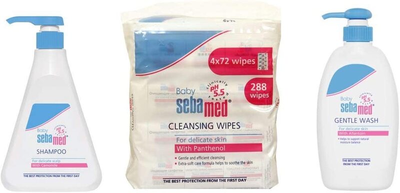 

Sebamed Baby Shampoo 500ml + Wet Wipes 72's (4 Pack) + Baby Wash 400ml (Bundle Offer), 3 Pieces