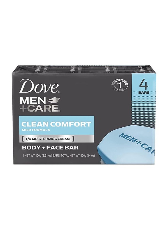 

Dove Men + Care Body and Face Bar Soap, Blue, 4 x 100gm