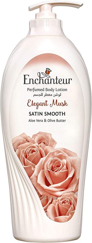 

Enchanteur Satin Smooth Elegant Musk Lotion with Aloe Vera & Olive Butter for Satin Smooth Skin, 500ml