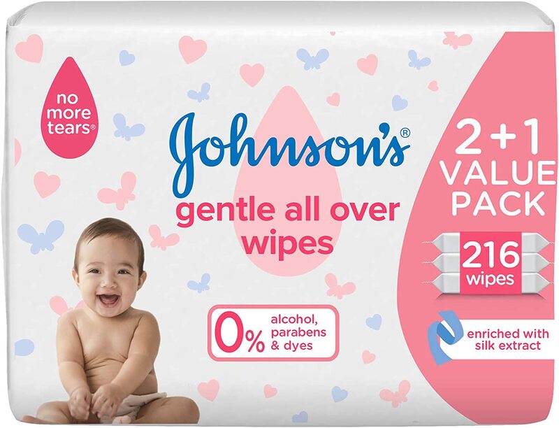 

Johnson's Gentle All Over Baby Wipes, 216 Wipes