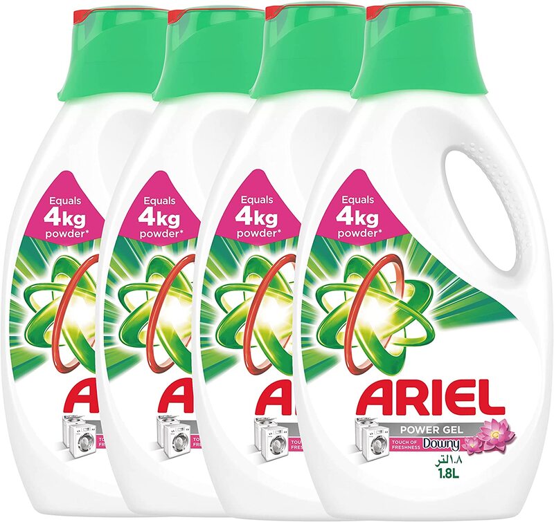 

Ariel Touch of Freshness Downy Automatic Power Gel Laundry Detergent, 4 x 1.8 Liters