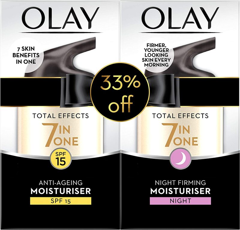 

Olay Total Effects 7-in-1 Beauty Box Set 50ml Anti-Aging Moisturiser SPF15 and 50ml Night Firming Moisturiser, 2 Pieces