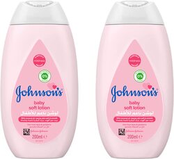 Johnson's 2 x 200ml Soft Lotion for Baby