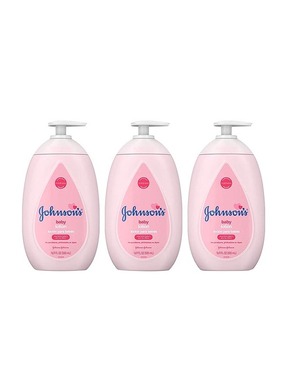 

Johnson's 3 Piece Baby Moisturizing Lotion with Coconut Oil, Pink