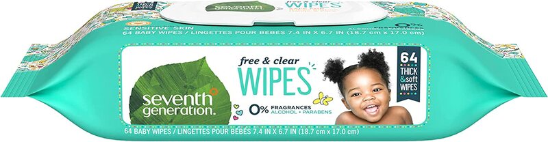

Seventh Generation 64 Wipes Generation Baby Wipes for Baby
