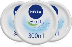 Nivea Soft Moisturising Cream, 3 x 300ml