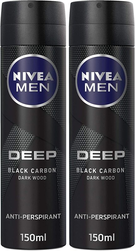 

Nivea Men Deep Dry & Clean Feel Antibacterial Spray, 150ml, 2 Pieces