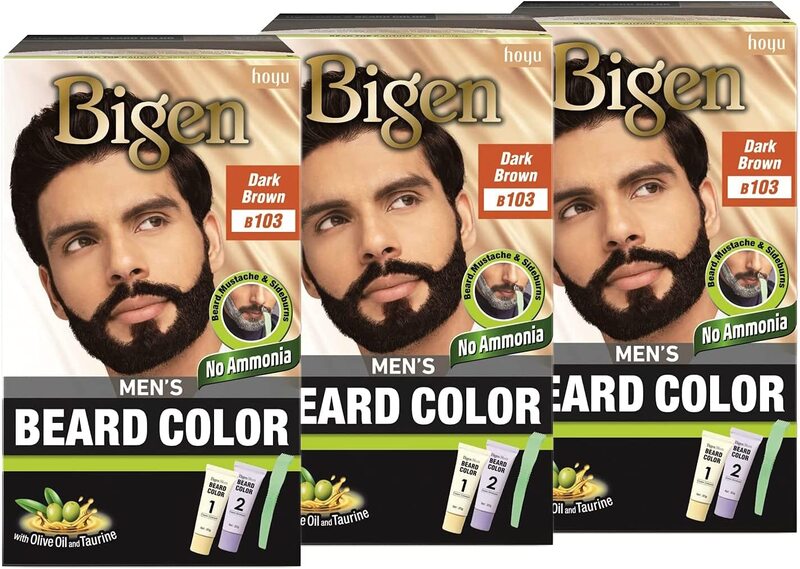 

Bigen Men's Beard Colour, Dark Brown B103, 3 Pieces