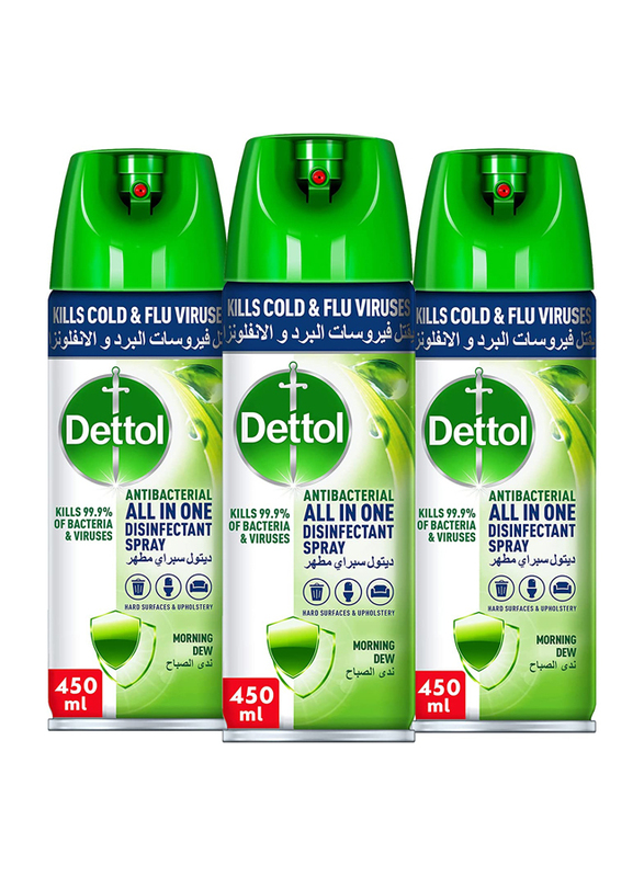 

Dettol Morning Dew Disinfectant Spray, 3 x 450ml