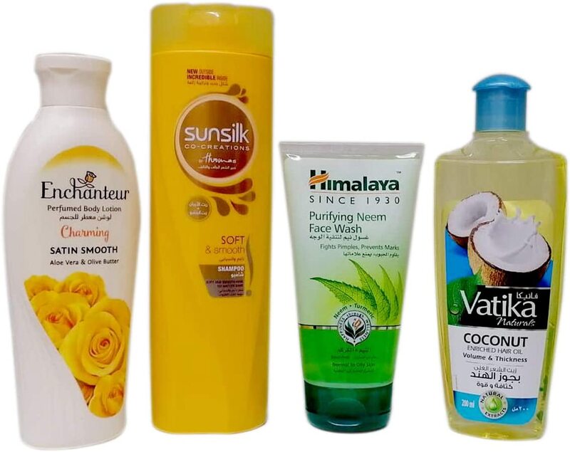 

Himalaya Himalya Face Wash, Lotion And Body Oil Set for Men and Women, 4 Pieces