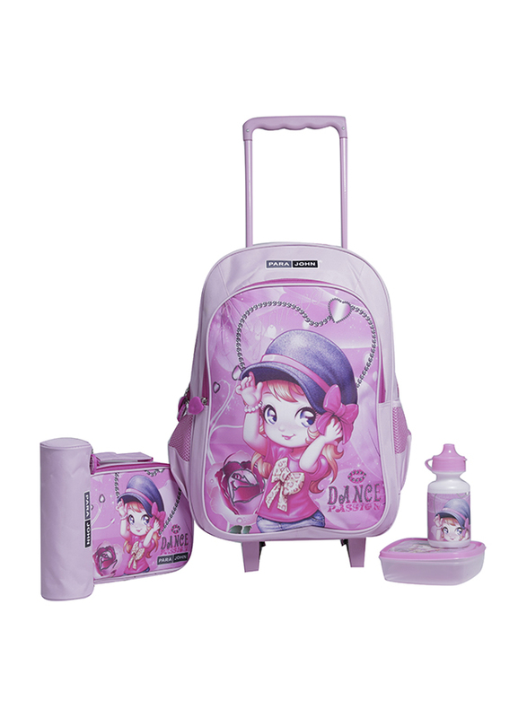 

Para John 5-in-1 Wheeled Kids School Backpack Set, Pink