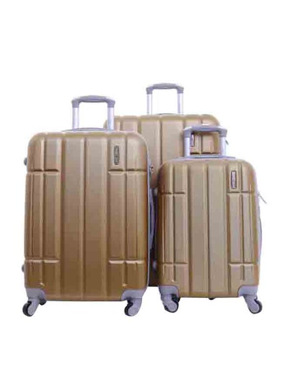 

Para John 3-Piece ABS Hard Trolley Luggage Set, PJTR3071, Gold