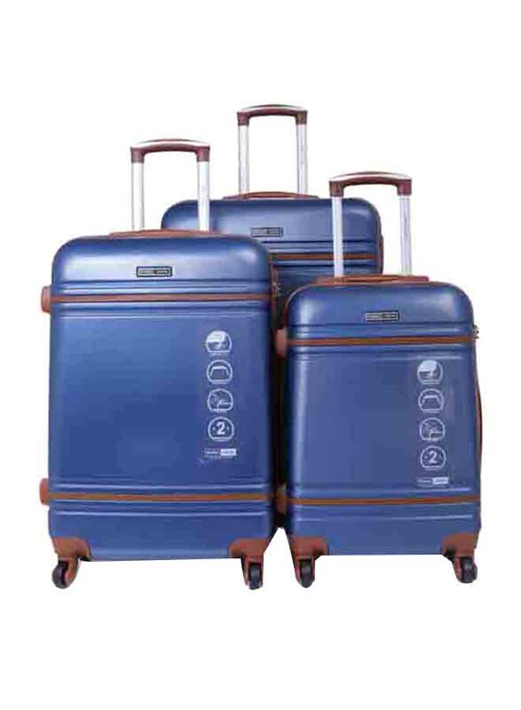 

Para John 3-Piece ABS Hard Trolley Luggage Bag Set, PJTR3042, Blue