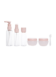 Para John 6 -Piece Travel Bottle Set, Pink/Clear