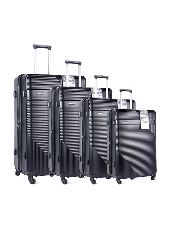 

Para John 4 Pieces Zin Trolley Luggage Set, PJTR4025, Black