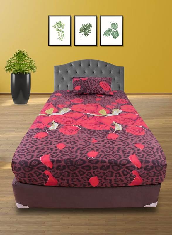 

Eximo 2-Piece Micro Polyester Fiber Soft and Comfortable Bedsheet Set, 1 Flat Sheet + 1 Pillowcase, Single/Twin, Red