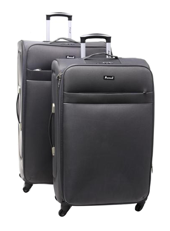 

Abraj 2 Pieces Soft Trolley Luggage Bags Set, Grey