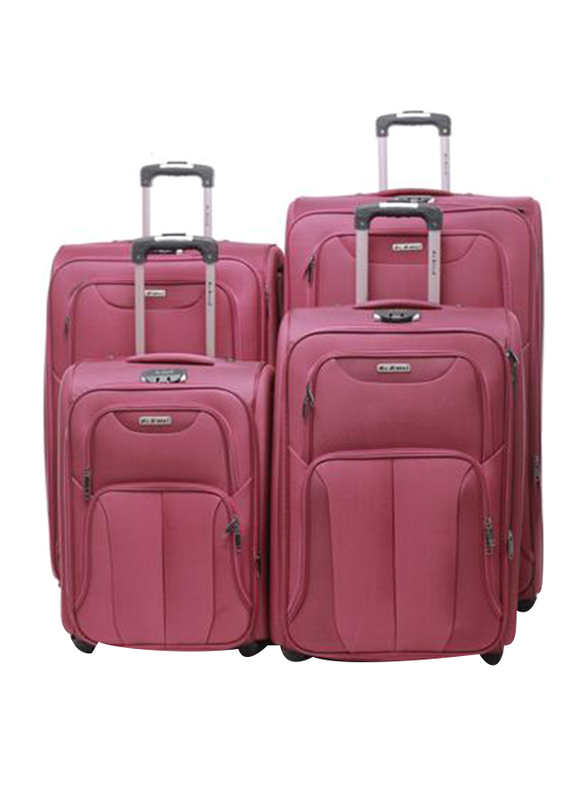 

Abraj 4 Pieces Soft Trolley Luggage Bags Set, Maroon