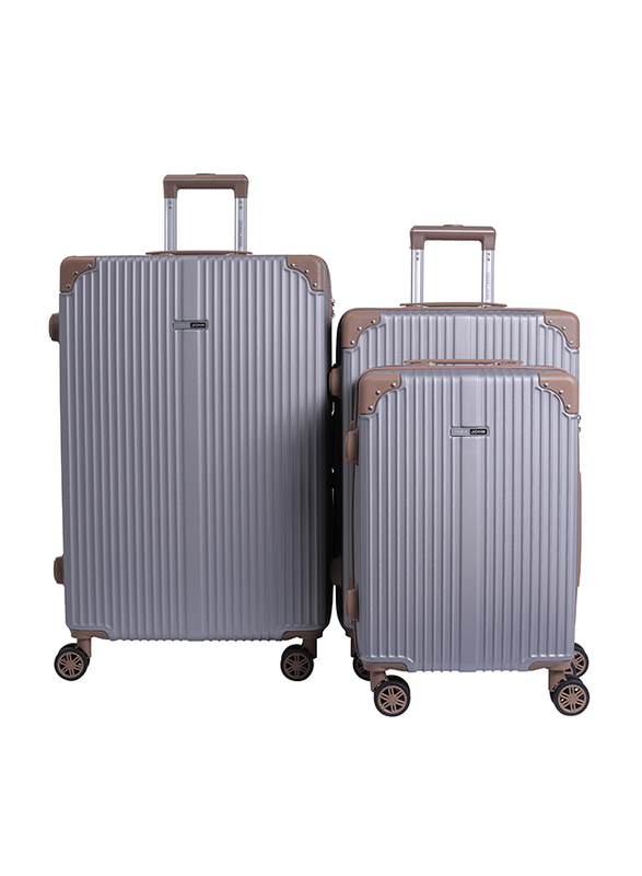 

Para John 3 Pieces Travel Luggage Suitcase Set, Silver