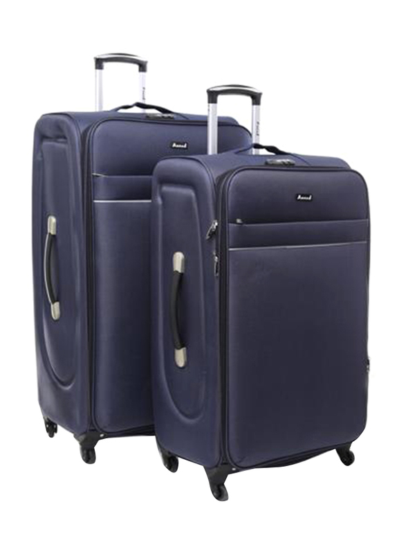 

Abraj 2 Pieces Soft Trolley Luggage Bags Set, Navy Blue