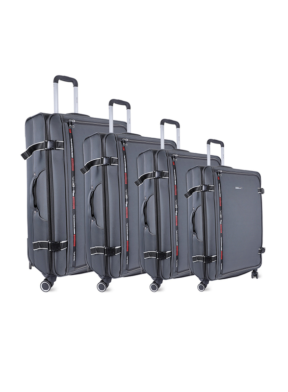 

Para John 4 Pieces Soft 4 Wheel Luggage Trolley Set, Grey