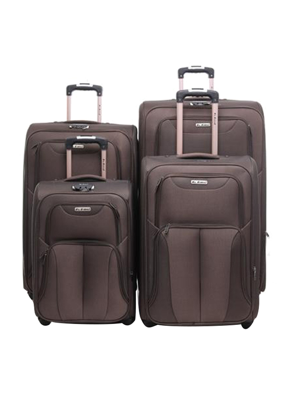 

Abraj 4 Pieces Soft Trolley Luggage Bags Set, Black