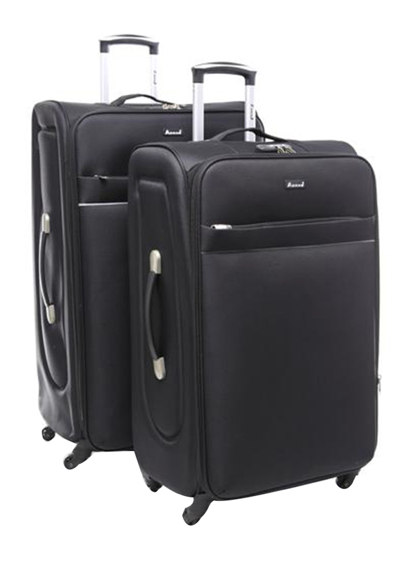 

Abraj 2 Pieces Soft Trolley Luggage Bags Set, Black