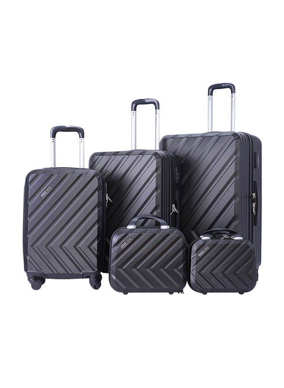 

Para John 5 Pieces Hardside Travel Trolley Luggage Set, Black