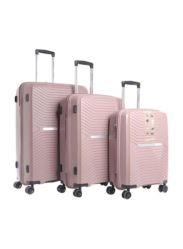 

Para John 3 Pieces Travel Luggage Suitcase Set, Coffee Brown