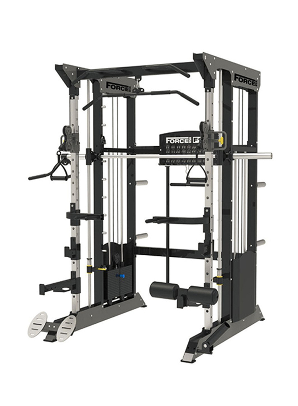 

Force USA F100 Pin-Loaded Multi-Functional Trainer (Free 15kg Olympic Barbell), Black/Silver