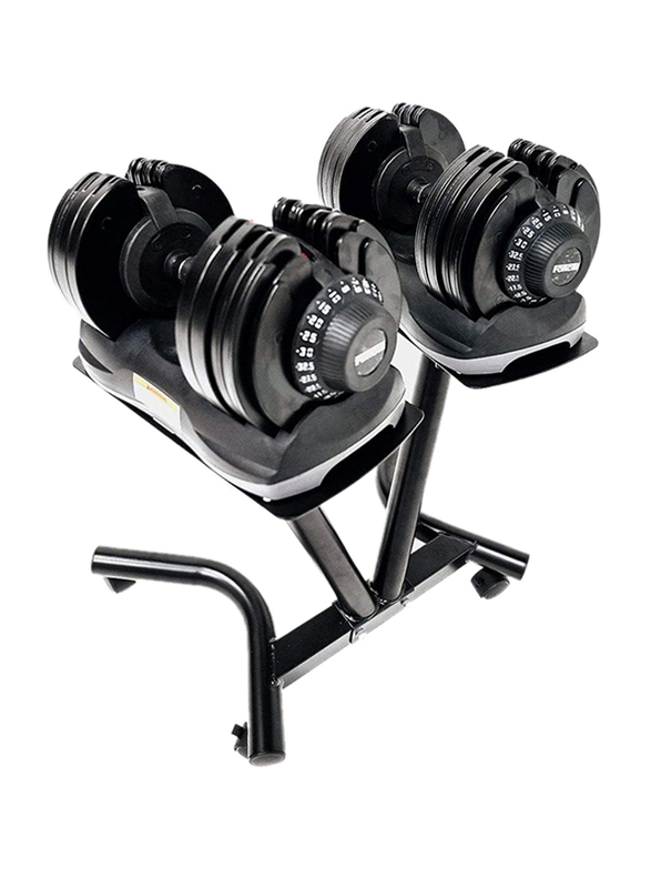 

Force USA DialTech Elite Adjustable Dumbbell with Stand, 32.5KG, Black