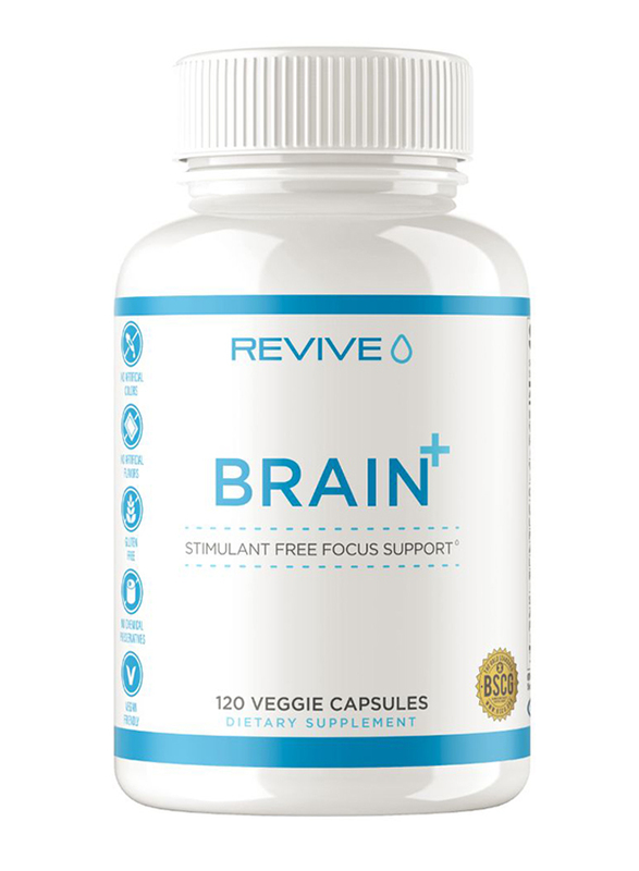 

Revive MD Middle East Revive Brain+ Stimulant Free Focus Support Dietary Supplement, 120 Veggie Capsules