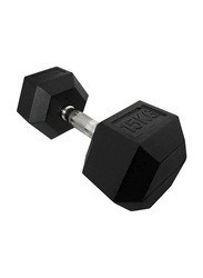 Force USA Rubber Hex Dumbbell, 2KG, Black