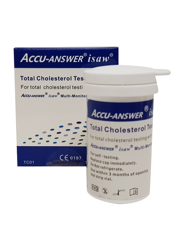 

Accu Answer Cholesterol Testing Strips, 10 Pieces, White