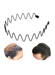 ARK Metal Hair Bands with Non Slip Wavy Teeth, Black