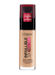 L'Oreal Paris Infaillible 32H Fresh Wear SPF 25 All-Day Luminous Vitamin C Foundation, 30ml, 140 Golden Beige