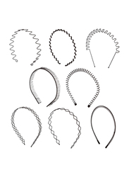 ARK Spring Wavy Metal Hair Hoop Band, 8 Pieces
