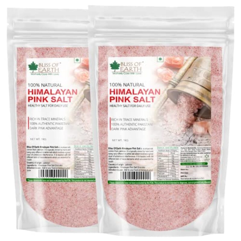 

Bliss of Earth Pure Pakistani Himalayan Pink Salt, 2 x 1Kg