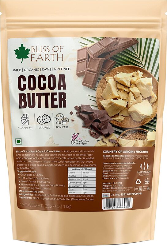 

Bliss of Earth Cocoa Butter, 1 Kg