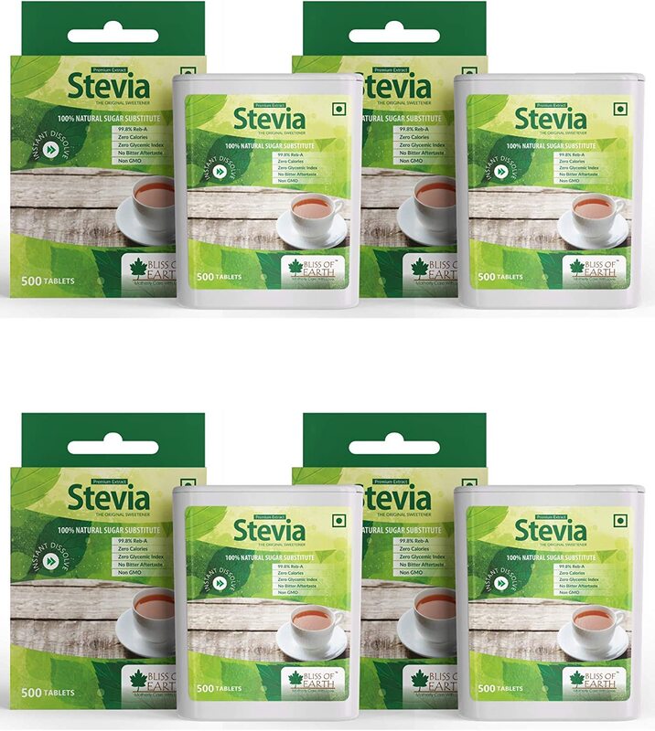 

Bliss of Earth 99.8% REB-A Stevia Sugar free Tablets Pellets, 4 x 500 Tablets
