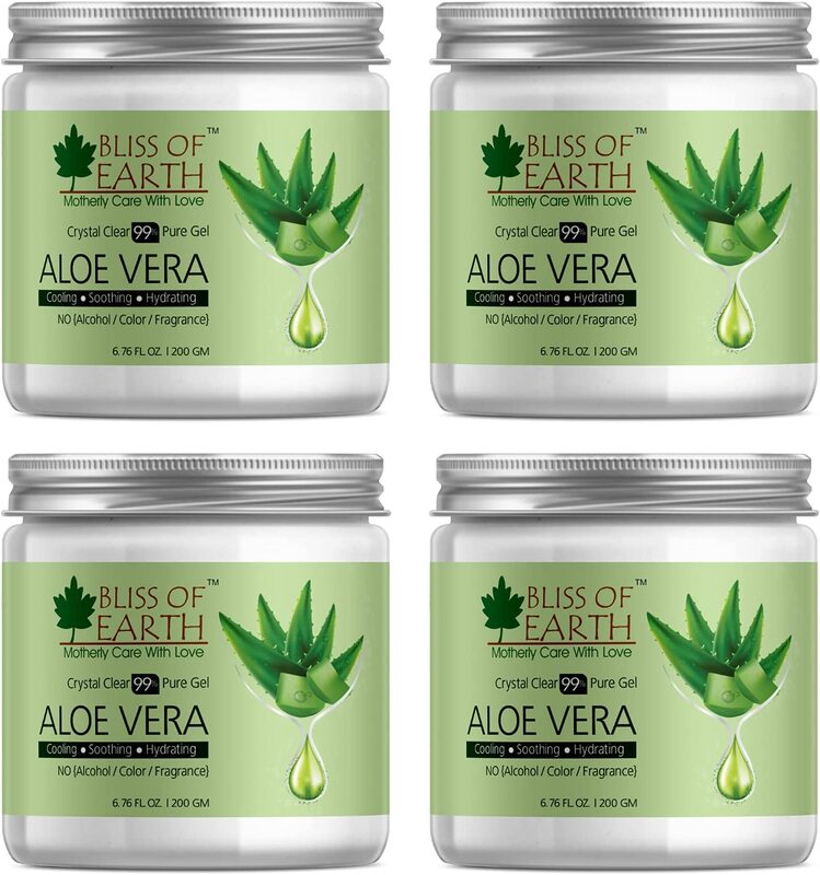 

Bliss of Earth 99% Pure Crystal Clear Aloe Vera Gel, 200ml, 4 Pieces