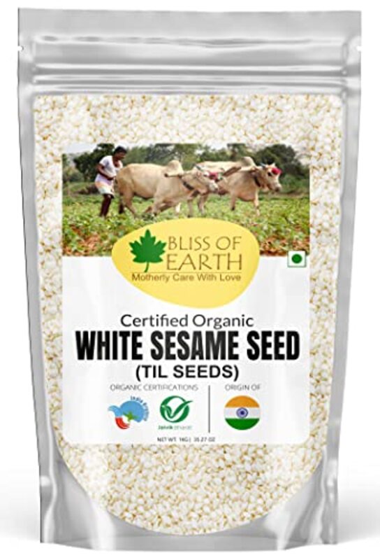 

Bliss of Earth Organic White Sesame Seeds, 1Kg